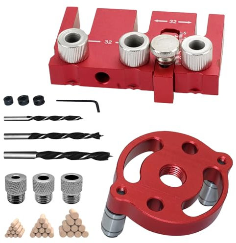 3 in 1 Positionierer Hilfsplatten Set, Mit 6/8/10 mm Bohrhülse, Aluminium Bohrlehre, Präzise Positionierung, Robust und Langlebig, Geeignet für die Holzbearbeitung Bohren (Durchschnittsgröße)