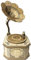 XKlemBauklode Boîte à musique 3D en bois - Gramophone vintage - Kit de bricolage - Décoration d'intérieur rétro et cadeau unique pour les amateurs de musique (version enroulée/plus de 100 pièces)