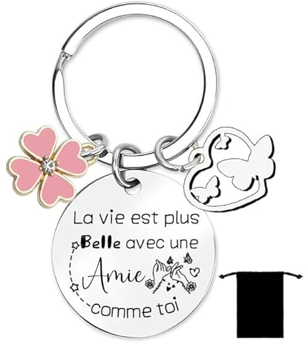 YZLPLP Cadeau Meilleure Amie Femme Porte Clé Cadeau Anniversaire Femme Cadeaux Amitié Porte Clé Amie Original Utile Idée Cadeaux Meilleure Amie Original Pour Noel Anniversaire Porte-Clef (3)