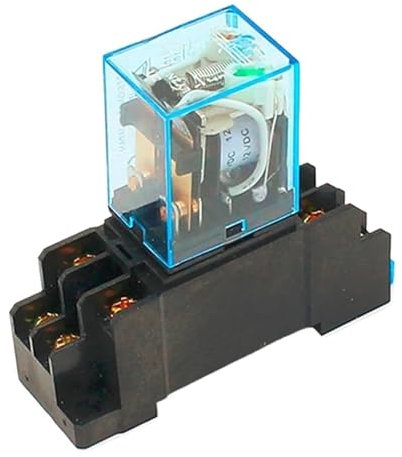 Relé de uso general LY2NJ de 12 V CC, 24 V CC, 110 V CA, 220 V CA con zócalo de relé de potencia de 8 pines.(12VDC)