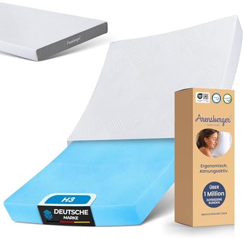 Arensberger Matratze LINA 80x200cm Höhe 11cm | NANOCELL® Gel-Schaum | Mittelfest H3 | Premium-Bezug 240g/m² | 60°C waschbar | Kaltschaum-Matratze 80x200 | Öko-Tex Zertifiziert