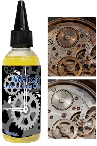 Uhrenöl | 100ml Reiniger für die Uhrenpflege | Synthetisches Öl für Uhrwerke und Zeitmesser | Für Die Schmierung Von Schlössern, Türscharnieren, Nähmaschinen, Lagern, Angelrollen Und Uhrwerken