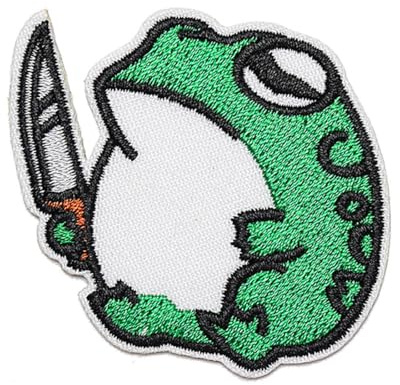 VAEIORP Aufkleber „Angry Frog with Knife“, Linkin Park Patch, selbstklebend (5,4 × 5,2 cm)