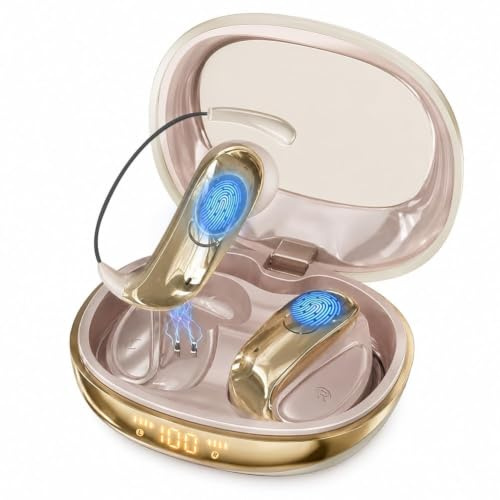 Caijin Open-Ear Kopfhörer mit Ohrbügel, Bluetooth 6.0, ENC-Mikrofon, 13-mm-Treiber, kräftiger Klang, IPX5 Schutz, 48 Std. Akkulaufzeit, ideal für Sport, Arbeit und Alltag