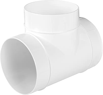 AWENTA Ø100 mm Connecteur de canal 3 voies (90 degrés) xd - Connecteur rond - Ventilateur d'extraction - Séchoir en T - Ø 10 cm, plastique ABS blanc.