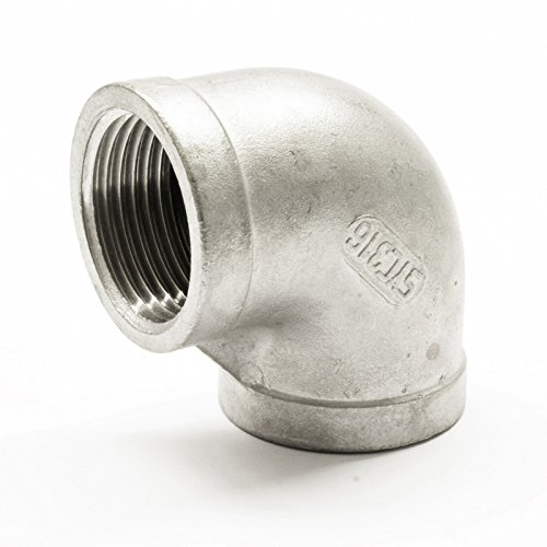 Edelstahlfitting #90 Winkel 1 Zoll DN 25 90° V4A Rohrwinkel A4 Gewindefitting Rohrbogen Bogen Edelstahl Fitting