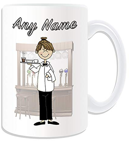 Unigif - Taza de desayuno personalizable para camarera (tamaño grande), color blanco