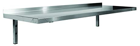 L2G – Estantería de pared completa – Construcción de acero inoxidable – Respaldo trasero 30 mm – Consolas Tubulares soldadas en tubo 25 x 25 mm – 800 x 400 mm – Altura total 250 mm