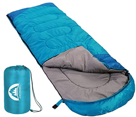 SWTMERRY - Schlafsack für 3-4 Jahreszeiten (Sommer, Frühling, Herbst, Winter) warmes und kühles Wetter – leicht, Jugendliche und Erwachsene zum Wandern, Rucksackreisen und Campen.