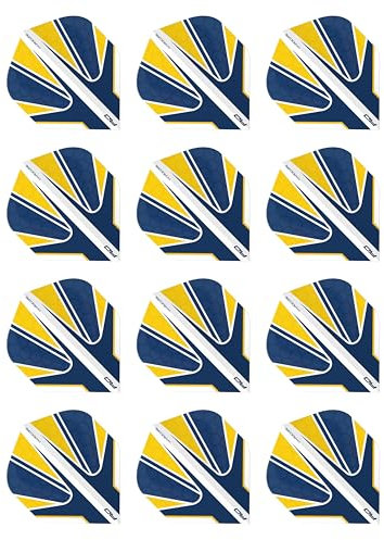 RED DRAGON Hardcore Radical Blue & Yellow Dart-Flights – 4 Sets pro Packung (insgesamt 12 Dart-Flights