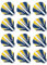 RED DRAGON Hardcore Radical Blue & Yellow Dart-Flights – 4 Sets pro Packung (insgesamt 12 Dart-Flights