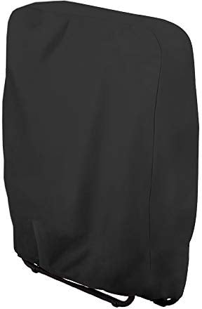 Folding Reclining Chair Cover, 210D Oxford Fabric Garden Stacking Chair Covers, Patio Folding Sunbed Sun Lounger Covers with Storage Bag (Black)