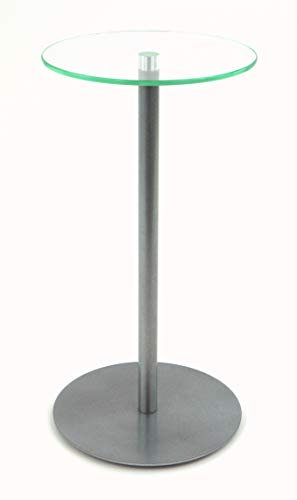 freeroom24 Table d'appoint en verre et métal argenté brillant Ø 20 cm