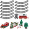 TOYANDONA Weihnachtszug Spielzeug Elektrische Eisenbahn Miniatur Ornamente Weihnachtsfiguren Desktop Zug Weihnachtsszene Spielzeug OHNE AKKU Weihnachtsdeko Zufällige Farbe