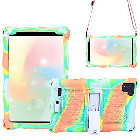 AKNICI 8 Pollici Custodia Cover per TECLAST P85 P80/AOYODKG H8 Tab-H8 8 Pollici/Matrixpad S8/Samsung Galaxy Tab A 8.0 2019 T290 T295 T297/Haehne 8/DUODUOGO E8/PRITOM PTL8, Tracolla - Rosa Viola