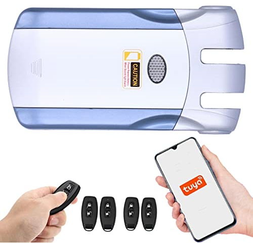 WiFi Smart Lock Kit, Remote Control Keyless Entry Deadbolt Access Door Lock, Electronic Door Lock, TUYA Remote Control Lock Invisible Intelligent Anti‑Theft Device Home Security for Home Hotel
