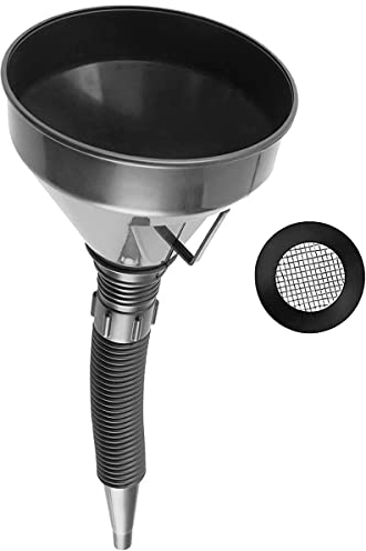 Embudo para Gasolina con Filtro, Embudo con Cuello Flexible, Embudos de llenado de Gasolina, Aceite y Diesel para Coches y Motocicletas