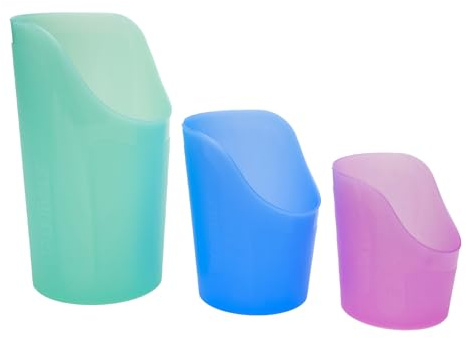 TalkTools CutOut Nosey Cups - Drinking Glass for Stable & Fixed Position, Special Drinking Cups, Therapy Training Cups, Motor and Coordination Support (All 3 Sizes (Pink, Blue & Green))