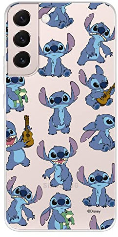 Schutzhülle für Samsung Galaxy S22, offizielles Lizenzprodukt von Lilo & Stitch Stitch Muster, transparent, zum Schutz Ihres Handys, flexibles Silikon, offizielles Disney-Lizenzprodukt