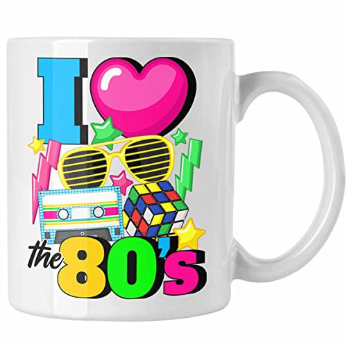 Trendation - I Love The 80's Tasse Geschenk 80er Jahre Achziger Jahre Erinnerungen (Weiß)