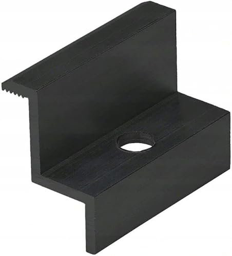 NAKA 30x Endklemme PV Solarpanelen, Photovoltaik Randklemme Montageschiene Zubehör für Modulhöhe 30 mm, Solarmodul Klemme zur Montage von Aluminiumprofilen 50 mm Aluminium Schwarz