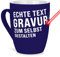 Tasse mit Gravur selbst gestalten - mit eigenem Spruch / Wunschname gravieren - Geschenk Geburtstag, Weihnachten, Freunde, Familie Keramiktasse außen gummiert - Blau, 300 ml I Lasergravur