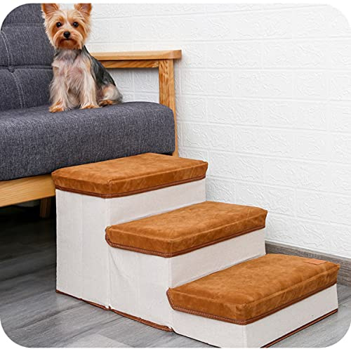 BERRYLION Dog Steps for Bed|Dog Steps for Sofa|Dog Stairs for Puppy|Pet Stairs for Small Dogs under 40 Pounds