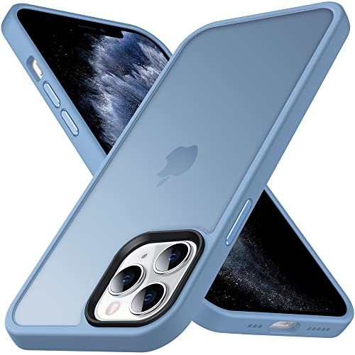 Anqrp Zero Seriesr Kompatibel mit iPhone 11 Pro Hülle, Minimalistische Transluzente Matte Schutzhülle, Military Grade Eckige Handyhülle für iPhone 11 Pro mit Flüssigsilikon 5.8 Zoll, Blau