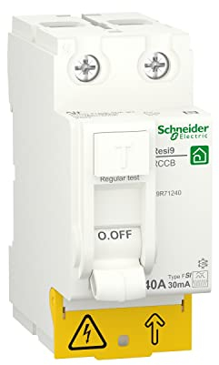 Rasmacor | Differenziale R9R71240 | Interruttore differenziale superimmunizzato 2P 40A 30MA -F-SI | Resi 9 - RCCB | 230V - Type F SI - 50/60Hz | 81x36x73mm