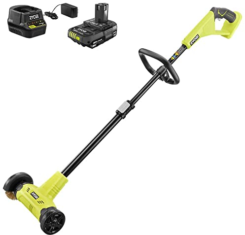 RYOBI ONE+ Nettoyeur de terrasse 18 V avec brosse métallique avec batterie 2,0 Ah et chargeur