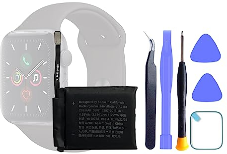 HIGHAKKU Smartwatch Ersatzakku Batterie A2181 Kompatibel mit Apple Watch SE (GPS+Cellular/GPS) 44mm Model A2352,A2354,A2356 with Tools