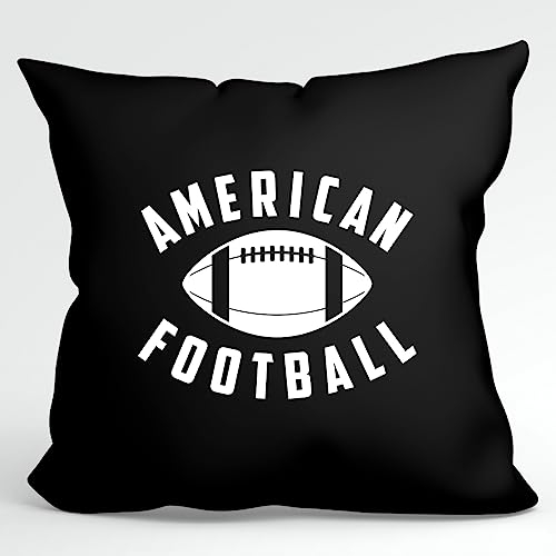 Huuraa Kopfkissen American Football Ball Geschenk 40x40cm mit Füllung Black Baumwolle American Football Deko