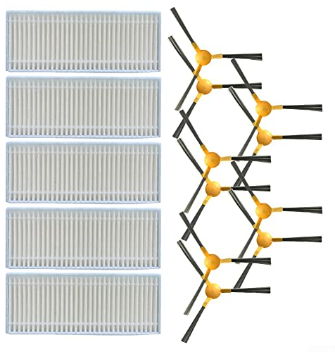 CNANRNANC Cepillos laterales y filtros de repuesto para para aspiradora robótica para Netbot S12 y para Haier T550W