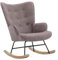 Vente-unique - Fauteuil à Bascule en Tissu chiné Taupe ELMINA II - Scandinave