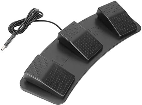 USB Triple Foot Pedal, Programmable Customized 3 Key Three Button Program Computer Keyboard, Plug and Play Ergonomic Mechanical Footswitch for Video Game Office