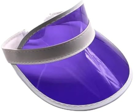 Neon Nostalgia: Unisex Retro 80s Sun Visor Hat - Vibrant Colors for a Stylish Throwback Look (UK, Alpha, One Size, Purple)