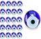 20 Stück Nazar Auge Perlen Evil Eye Blaues Auge Trolli Augen,Nazar Boncuk Anhänger Deko Glas Türkisch Blau Böses Auge Schlüsselbund Reize Anhänger Für Diy Handwerk Armbänder Schmuck 3cm