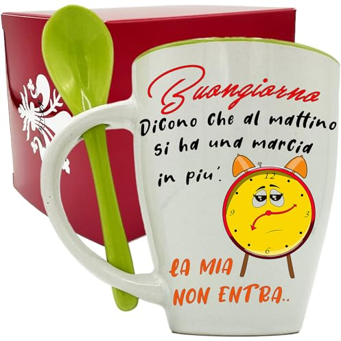 NAREG-Tazza Colazione Cucchiaino in Scatola Regalo, Tazze divertenti Per Tutte le Occasioni, idea regalo amica Divertente, Regalo Donna Compleanno, Regalo Uomo, accessori casa, Regali amiche Simpatici