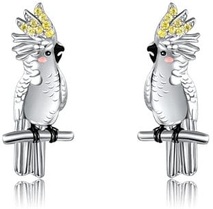 Papagei Ohrringe 925 Sterling Silber Papagei Ohrstecker Papagei Schmuck Geschenk für Damen