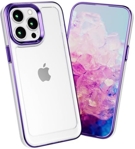 BARALARIQIU Cover per iPhoneX/iPhone XS/iPhone 10 Placcato PC rigido Antiurto Trasparente Protezione della fotocamera Custodia Viola