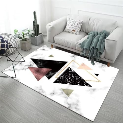 RUGMRZ Teppichmatte Abstrakte Geometrie Moderne Dekoration Teppich weiß Bedroom Decor Teppich deko Schlafzimmer modern teppichmatte deko artikel50x80CM