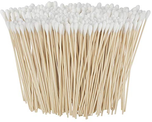 Long Cotton Swabs 1000 Count - Extra Long Cotton Buds with Wooden Sticks - Swabs for Makeup Ears Pets Care Gun Cleaning - Biodegradable Swabsticks