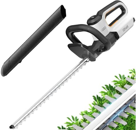Litheli Akku Heckenschere, Hedge Trimmer mit 56 cm Messerlänge, 18 mm Zahnabstand, ergonomischer Griff, Anschlagschutz, für Sträucherschneiden Gartenpflege, Ohne Akku