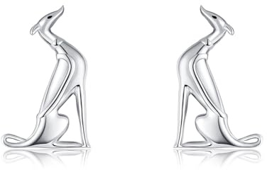 VENACOLY Greyhound Ohrringe 925 Sterling Silber Greyhound Stud Ohrringe Schmuck Geschenk für Frauen Greyhound Liebhaber