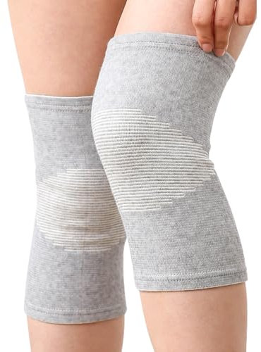 WLICCHS 2 rodilleras para mujer y hombre con función de compresión, rodilleras para artrosis, rodilleras deportivas, rodilleras cálidas con punto de masaje interno (gris, M)