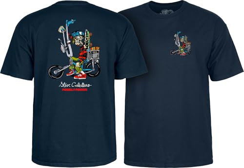 Powell Peralta Steve Caballero Chopper Bike T-Shirts, Navy, XL