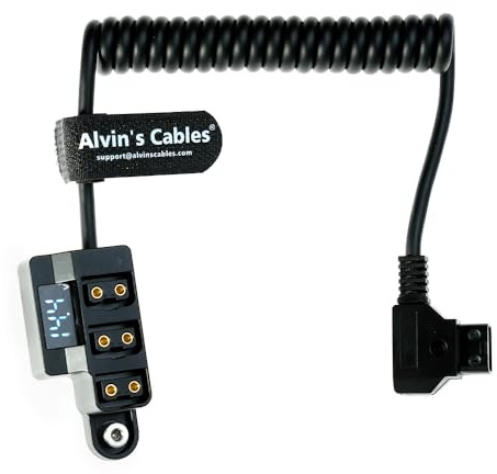 Alvin’s Cables D-Tap-Splitter 1 auf 3 Port P-Tap-Adapter Spiralkabel für SmallRig| IDX V-Mount Gold Mount Akku mit Batteriestandsanzeige, Verpolung, Überstrom, Überhitzungsschutz