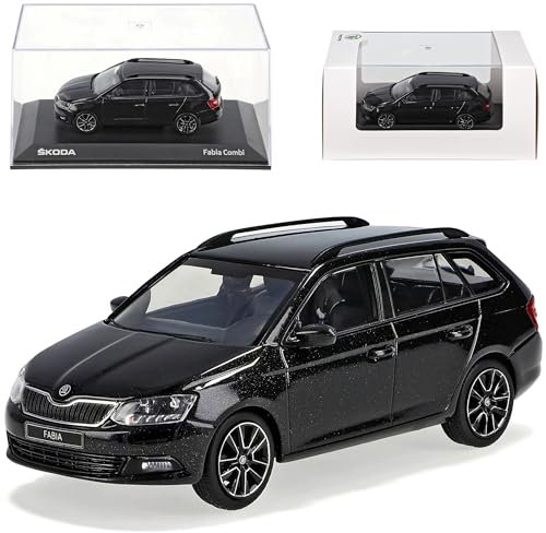 alles-meine.de GmbH Skod. Fabia III Typ NJ Kombi Magic Schwarz Ab 2014 1/43 iScale Modell Auto mit individiuellem Wunschkennzeichen