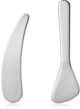 JJUNW 2 Stück Spatel Kosmetik, Edelstahl Kleine Kosmetikspatel Kosmetikspachtel Wiederverwendbare Mini Metall Makeup Spatel für Gesichtscreme Creme Gesichtsmaske Lotionen Feuchtigkeitscremes(Silber 1)