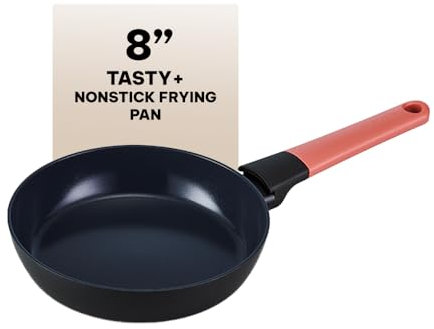 Brabantia Tasty+ 8 Nonstick Frying Pan Skillet, Titanium Reinforced Ceramic Coating - Non-Toxic Pan, PFAS, PFOA & PTFE Free, Compatiable with All Stovetops, Induction Safe with Stay-Cool Handle